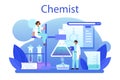 Chemist concept. Chemistry scientist doing an experiment in the laboratory.