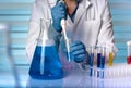 Chemist engineer working with fluids in laboratory Royalty Free Stock Photo