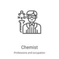 chemist icon vector from professions and occupation collection. Thin line chemist outline icon vector illustration. Linear symbol