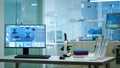 Chemist laboratory with nobody in it modernly equipped Royalty Free Stock Photo