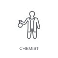 Chemist linear icon. Modern outline Chemist logo concept on whit