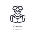 chemist outline icon. isolated line vector illustration from professions collection. editable thin stroke chemist icon on white