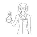 Chemist.Professions single icon in outline style vector symbol stock illustration web.