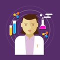 Chemist scientist lab vector illustration woman