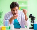 Chemist testing soap in the lab