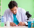 Chemist testing soap in the lab