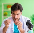 Chemist testing soap in the lab