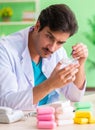 Chemist testing soap in the lab