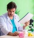 Chemist testing soap in the lab