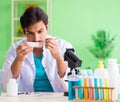 Chemist testing soap in the lab