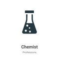 Chemist vector icon on white background. Flat vector chemist icon symbol sign from modern professions collection for mobile