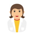 Chemist Woman Avatar Flat Icon on White