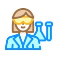 Chemist woman job color icon vector illustration Royalty Free Stock Photo