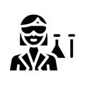 Chemist woman job glyph icon vector illustration Royalty Free Stock Photo
