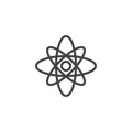 Chemistry atom line icon