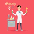 Chemistry Banner Concept Flat Style