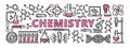 Chemistry banner, outline style