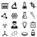 Chemistry, biology science icon set Royalty Free Stock Photo