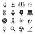 Chemistry or biology science icons set Royalty Free Stock Photo