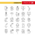 Chemistry Black Line Icon - 25 Business Outline Icon Set Royalty Free Stock Photo
