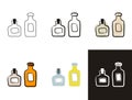 Chemistry bottle icons set isolated on white background