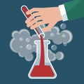 Chemistry, chemical experiment vector illustration