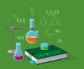 Chemistry Class Illustration on Green Royalty Free Stock Photo