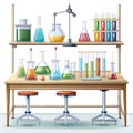 Chemistry classroom equipment vector Royalty Free Stock Photo
