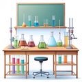 Chemistry classroom equipment vector Royalty Free Stock Photo