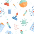 Chemistry color seamless pattern Royalty Free Stock Photo