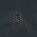 Chemistry 3D pattern, hexagonal molecule structure on black, scientific medical research Royalty Free Stock Photo