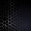 Chemistry 3D pattern, hexagonal molecule structure on black, scientific medical research. Medicine, science and Royalty Free Stock Photo