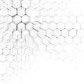 Chemistry 3D pattern, hexagonal molecule structure on white, scientific medical research. Medicine, science and