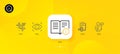 Chemistry dna, Accounting and Eye detect minimal line icons. For web application, printing. Vector