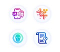 Chemistry dna, Face detect and Augmented reality icons set. Report sign. Vector