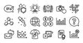 Chemistry dna, Question mark and Message line icons set. Vector
