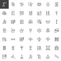 Chemistry elements outline icons set