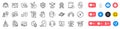 Chemistry experiment, Confirmed and Workflow line icons pack. For web app. Social media icons. Vector