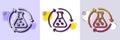 Chemistry experiment line icon. Laboratory flask sign. Analysis. Halftone dotted pattern. Vector