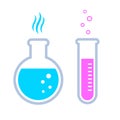 Chemistry flask and test glass vector icon