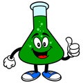 Chemistry Flask with Thumbs Up Royalty Free Stock Photo