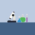 Chemistry Flasks Flat Vector