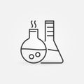 Chemistry Flasks vector Biotechnology concept thin line icon