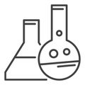 Chemistry Flasks vector concept thin line icon or sign