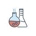 Chemistry Flasks vector Science concept colored icon Royalty Free Stock Photo