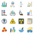 Chemistry Flat Color Icons Set