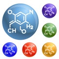 Chemistry formula icons set vector