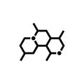 Chemistry formula structure icon. Line chemical molecule icon