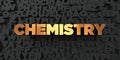 Chemistry - Gold text on black background - 3D rendered royalty free stock picture