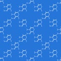 Chemistry hexagonal molecular formula vector Science seamless pattern in thin line style Royalty Free Stock Photo
